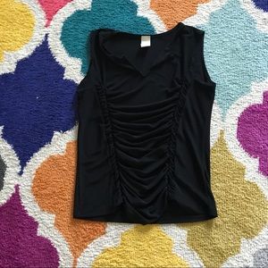 Kiwi large ruched coffin black tank goth?